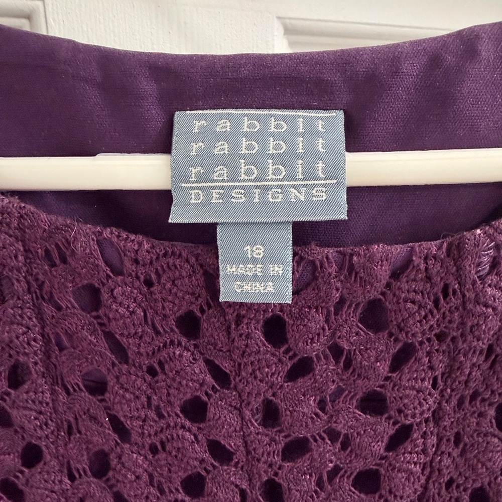 Rabbit Rabbit Rabbit Designs Plum Crochet Bell Sleeve Midi Dress 18 - Picture 3 of 5